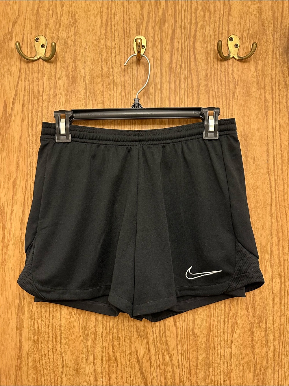 Nike Black Women's Athletic Training Shorts with White Swoosh